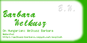 barbara welkusz business card